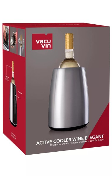 Vacu Vin Cooler Wine Elegant Weinkühler Edelstahl mit aktivem Kühlelement