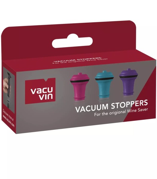 Vacu Vin Vacuum Wine Stoppers 3er Set farbig